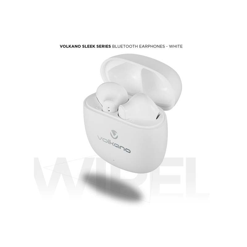 Volkano Sleek Series True Wireless Earphones - White - White