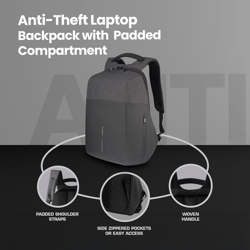Volkano Smart Deux Laptop Backpack - Black/Charcoal - Black - Bags