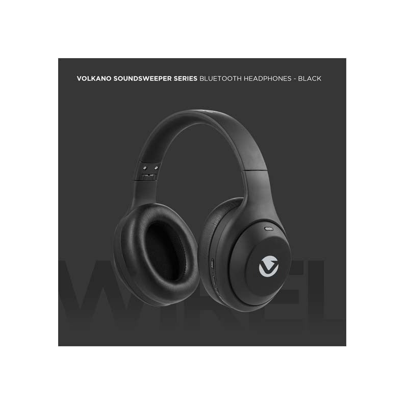 Volkano SoundSweeper Series Active Noise Cancelling Bluetooth Headphones - Black - Black