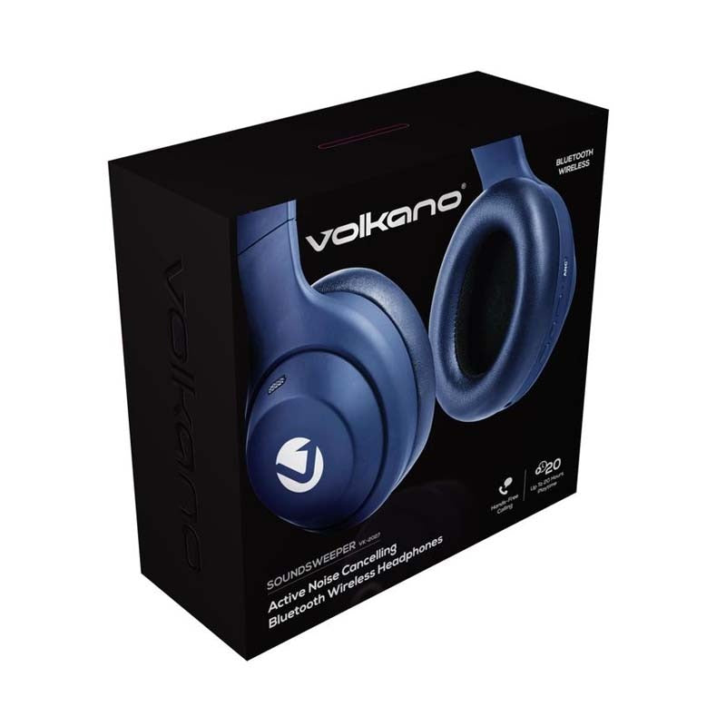 Volkano SoundSweeper Series Active Noise Cancelling Bluetooth Headphones - Blue - Blue