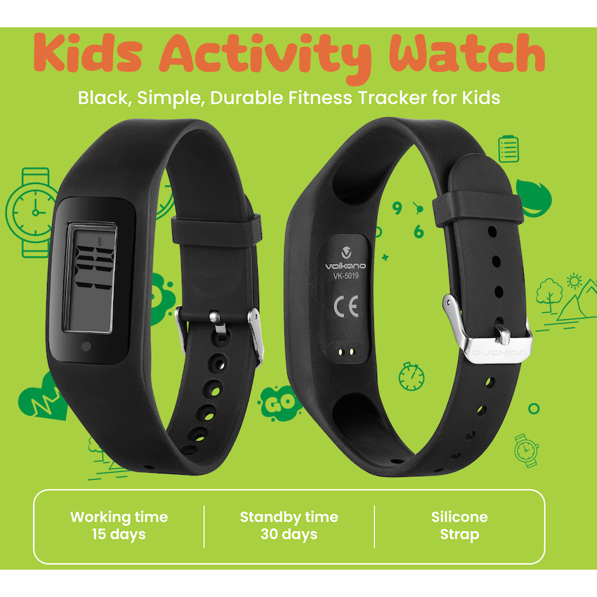 Volkano Step Up Series Activity Watch - Black - Black
