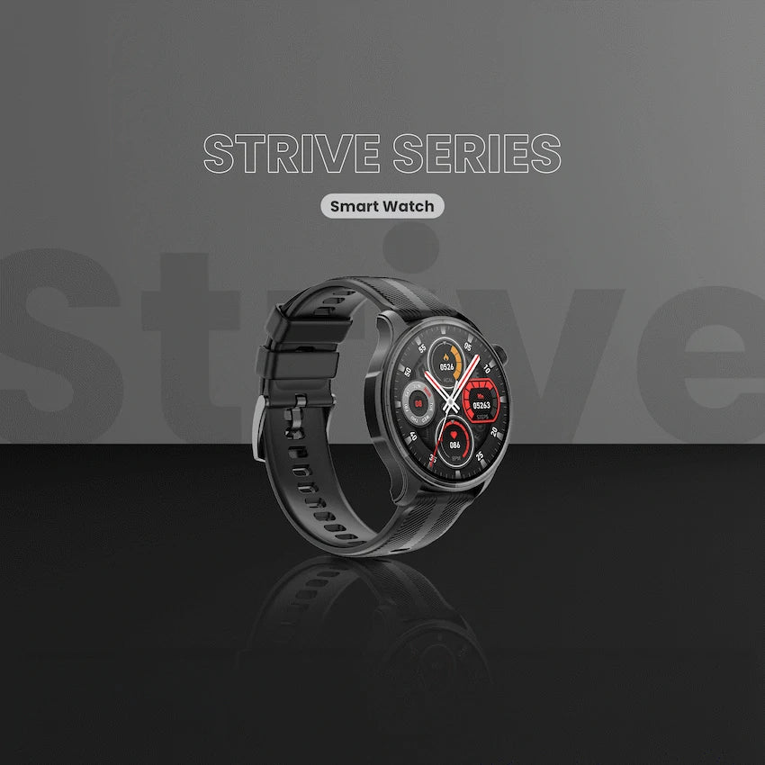 Volkano Strive Water Resistant Smartwatch with Health & Fitness Tracking - Black - Wearables