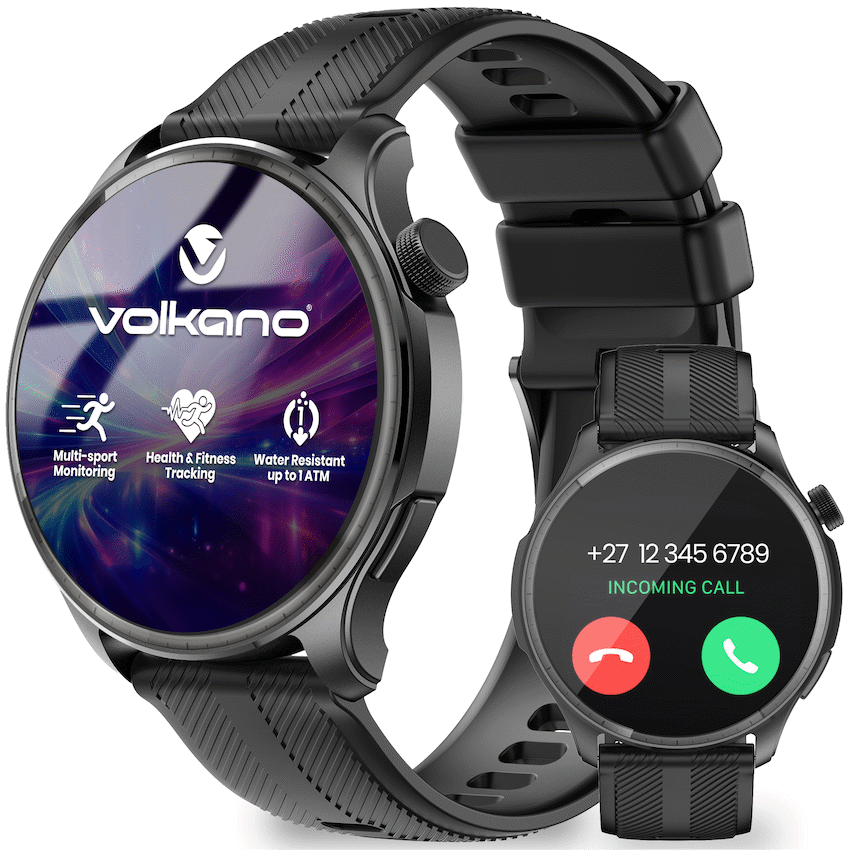 Volkano Strive Water Resistant Smartwatch with Health & Fitness Tracking - Black - Wearables