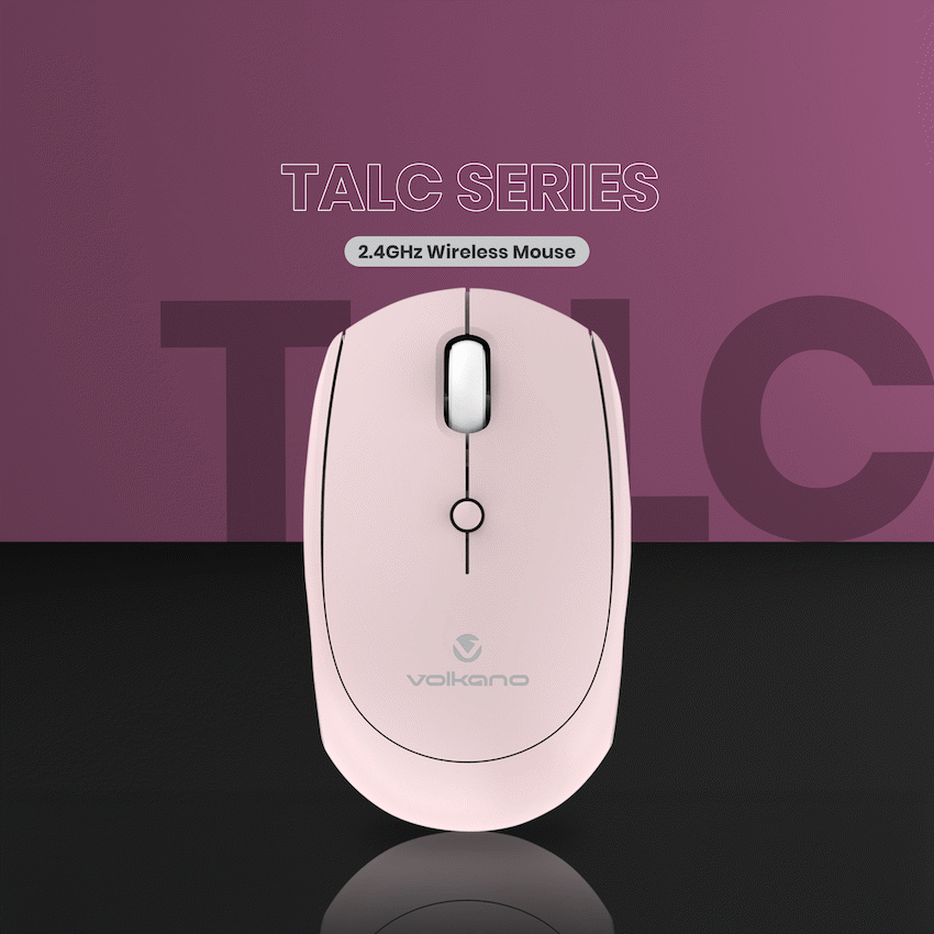 Volkano Talc Wireless Mouse - Pink - Pink - Computer Peripherals