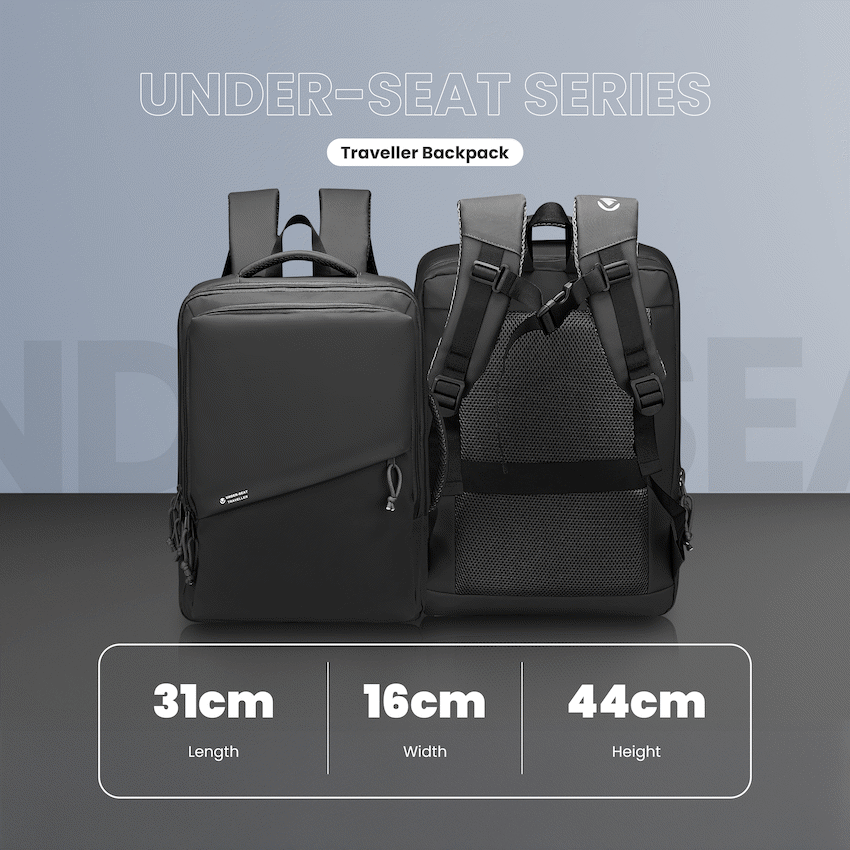 Volkano Under-Seat Traveller Backpack Black - Black - Bags