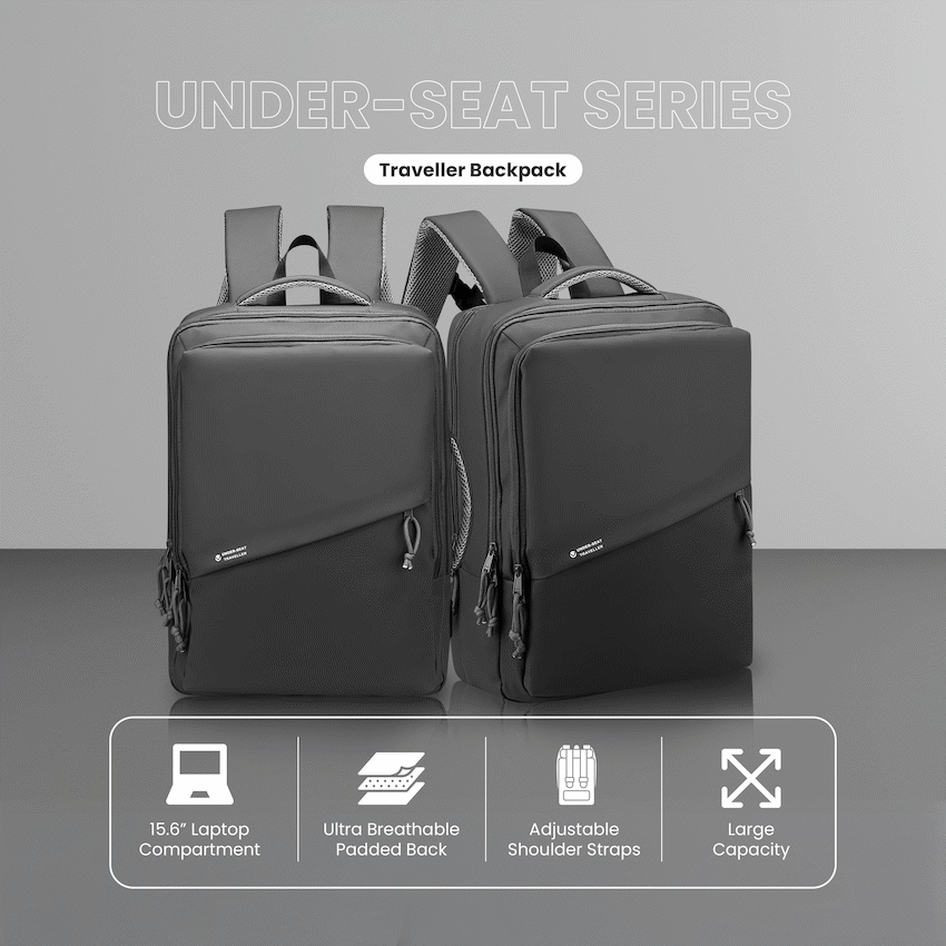 Volkano Under-Seat Traveller Backpack Charcoal - Charcoal - Bags
