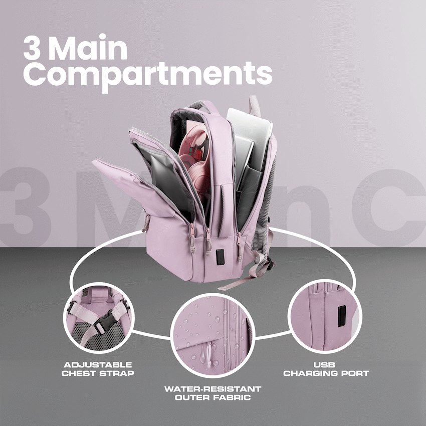 Volkano Under-Seat Traveller Backpack Pastel Pink - Pink - Bags