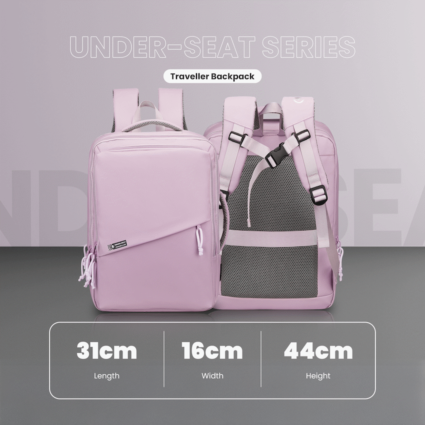 Volkano Under-Seat Traveller Backpack Pastel Pink - Pink - Bags