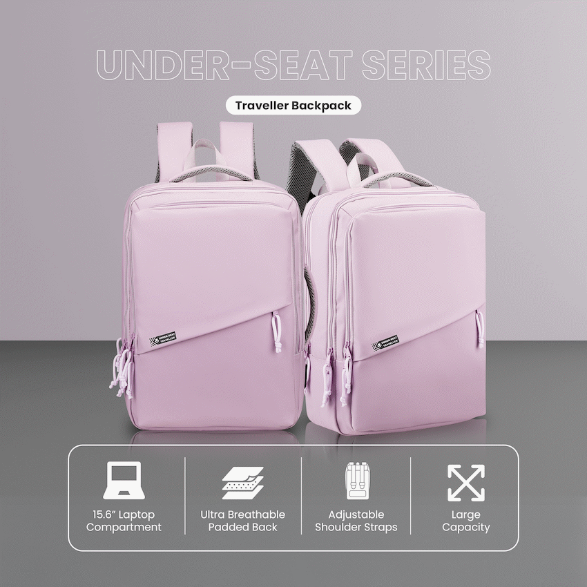Volkano Under-Seat Traveller Backpack Pastel Pink - Pink - Bags