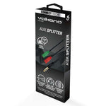 Volkano Unity Series AUX Splitter 4 Pole Plug to 2 AUX Socket