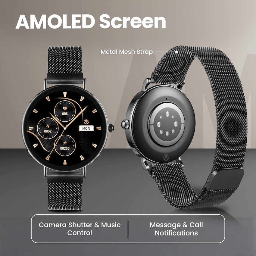 Volkano Valencia Series Ladies Smart Watch - Black - Black - Wearables