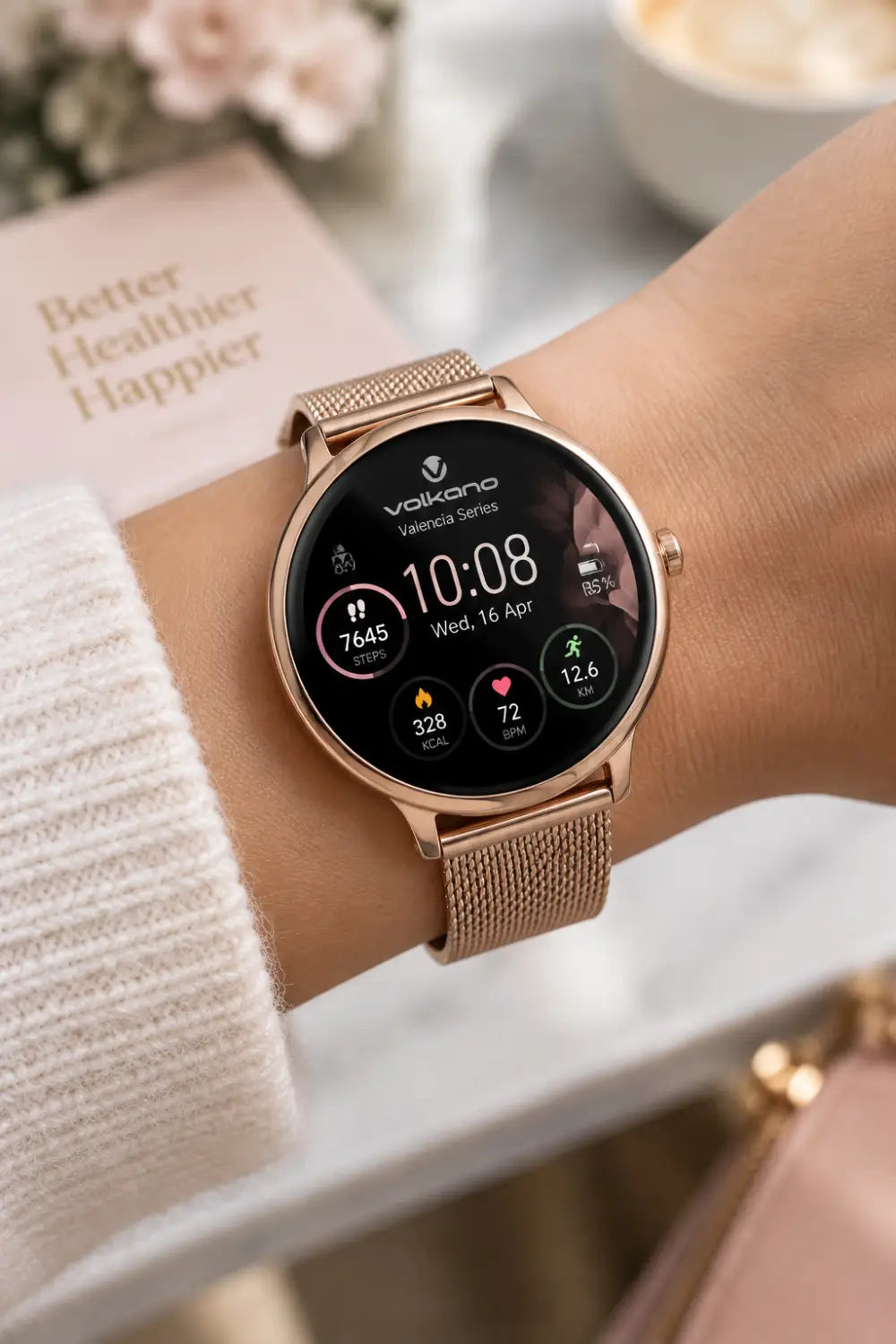 Volkano Valencia Series Ladies Smart Watch - Rose Gold