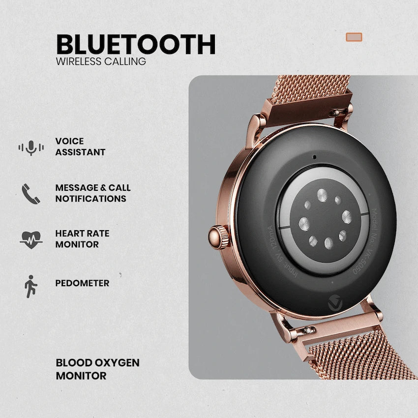 Volkano Valencia Series Ladies Smart Watch - Rose Gold - Rose Gold - Wearables