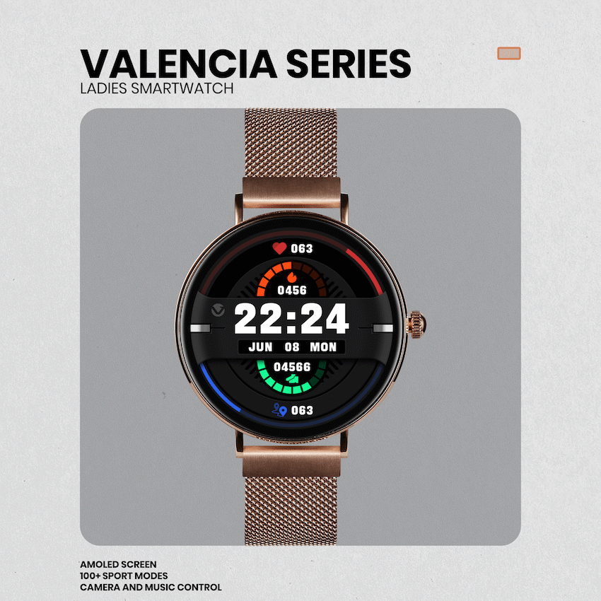 Volkano Valencia Series Ladies Smart Watch - Rose Gold - Rose Gold - Wearables