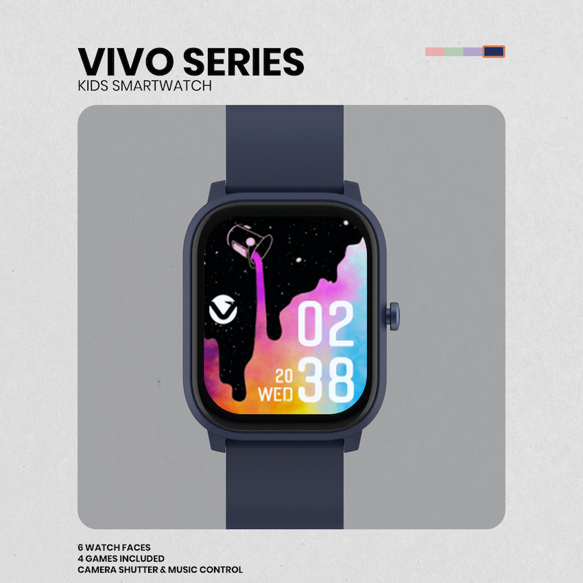 Volkano Vivo Series Kids Smart Watch - Dark Blue - Dark Blue