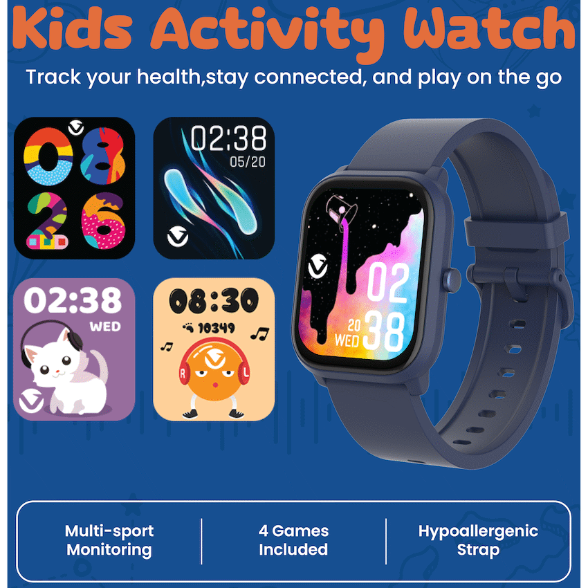 Volkano Vivo Series Kids Smart Watch - Dark Blue - Dark Blue