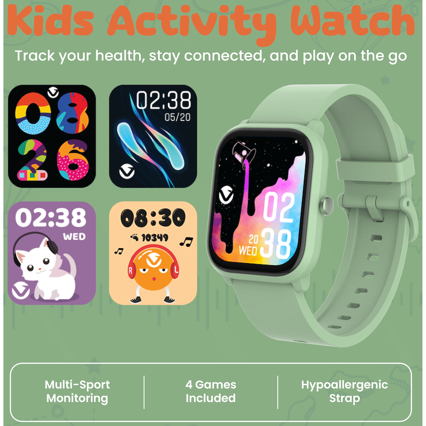 Volkano Vivo Series Kids Smart Watch - Sage Green - Sage Green