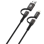 Volkano Weave Series 4 in 1 Charge & Data Cable - Black