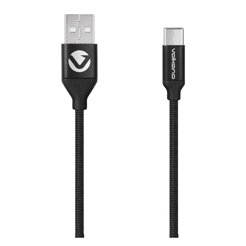 Volkano Weave Series Fabric Braided Type C Cable - Black