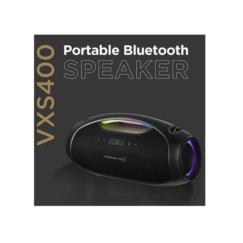 Volkano X VXS400 Portable Bluetooth Speaker - Black - Black
