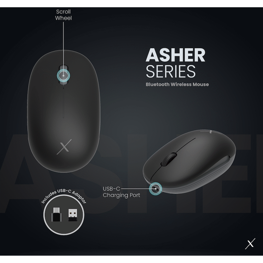 VolkanoX Asher Bluetooth Wireless Mouse - Graphite - Black - Computer Peripherals