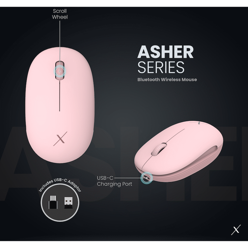 VolkanoX Asher Bluetooth Wireless Mouse - Rose - Pink - Computer Peripherals