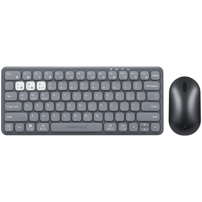 VolkanoX Blaze Bluetooth Wireless Keyboard and Mouse Combo - Graphite - Black - Computer Peripherals