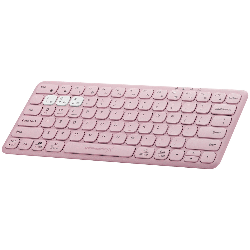 VolkanoX Blaze Bluetooth Wireless Keyboard and Mouse Combo - Rose - Rose - Computer Peripherals