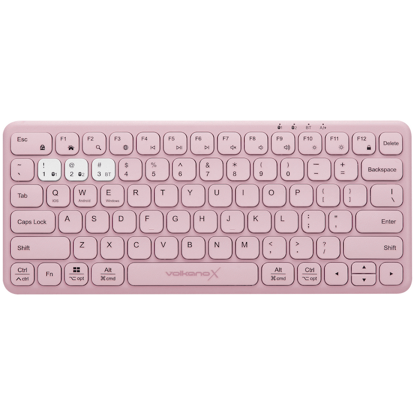 VolkanoX Blaze Bluetooth Wireless Keyboard and Mouse Combo - Rose - Rose - Computer Peripherals