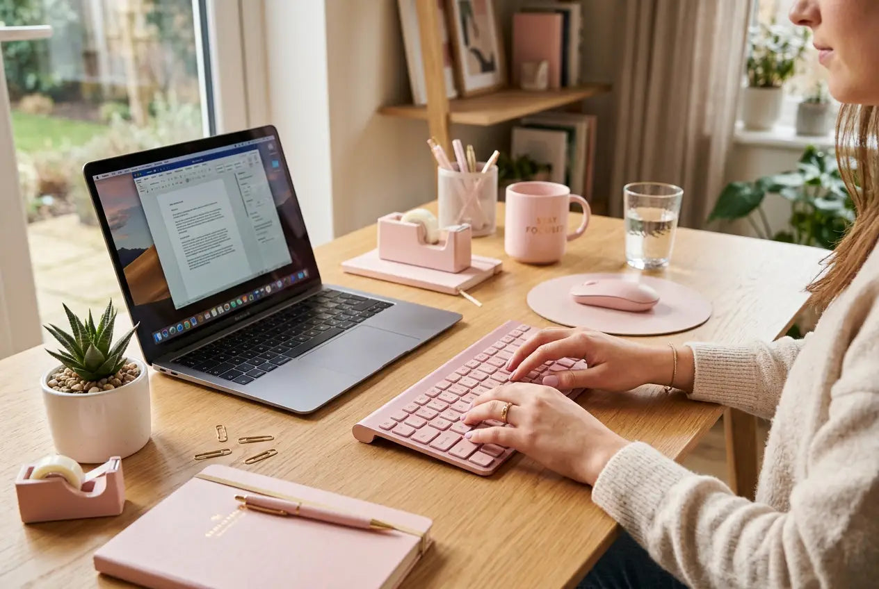 VolkanoX Blaze Bluetooth Wireless Keyboard and Mouse Combo - Rose