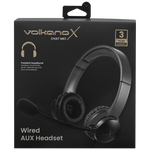 VolkanoX Chat Mk1 Series Wired Headset with Mic (AUX) - Graphite - Black - Computer Peripherals