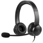 VolkanoX Chat Mk1 Series Wired Headset with Mic (AUX) - Graphite - Black - Computer Peripherals