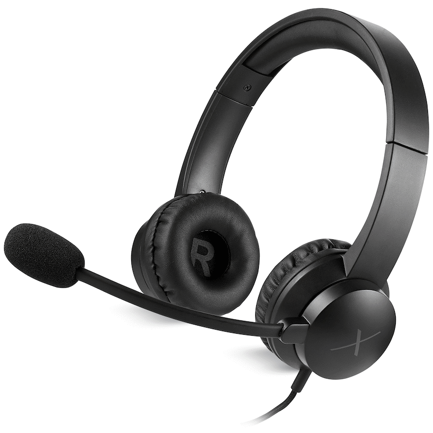 VolkanoX Chat Mk1 Series Wired Headset with Mic (AUX) - Graphite - Black - Computer Peripherals