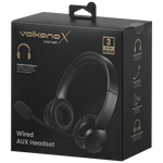 VolkanoX Chat Mk1 Series Wired Headset with Mic (AUX) - Graphite - Black - Computer Peripherals