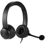 VolkanoX Chat Mk1 Series Wired Headset with Mic (AUX) - Graphite - Black - Computer Peripherals