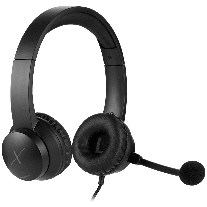 VolkanoX Chat Mk1 Series Wired Headset with Mic (AUX) - Graphite - Black - Computer Peripherals