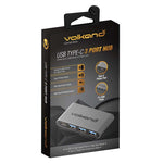 VolkanoX Core Hub Series USB Type C to 3x USB 3.0 plus Power - Charcoal
