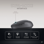 VolkanoX Crater Bluetooth Wireless Mouse - Graphite - Black - Computer Peripherals