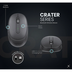 VolkanoX Crater Bluetooth Wireless Mouse - Graphite - Black - Computer Peripherals