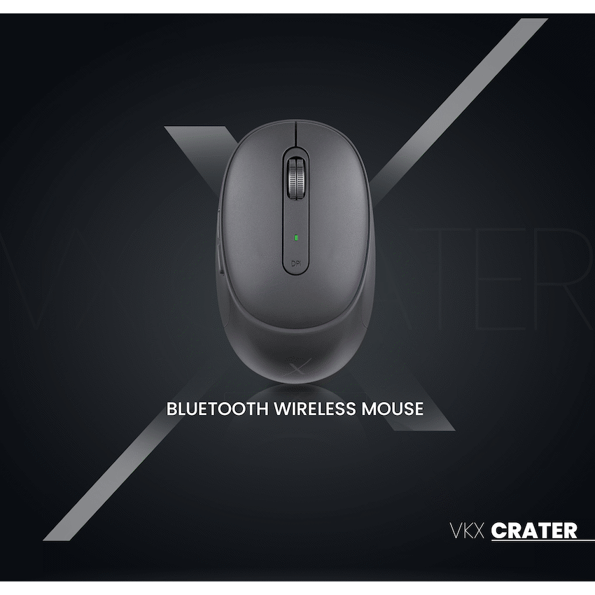 VolkanoX Crater Bluetooth Wireless Mouse - Graphite - Black - Computer Peripherals