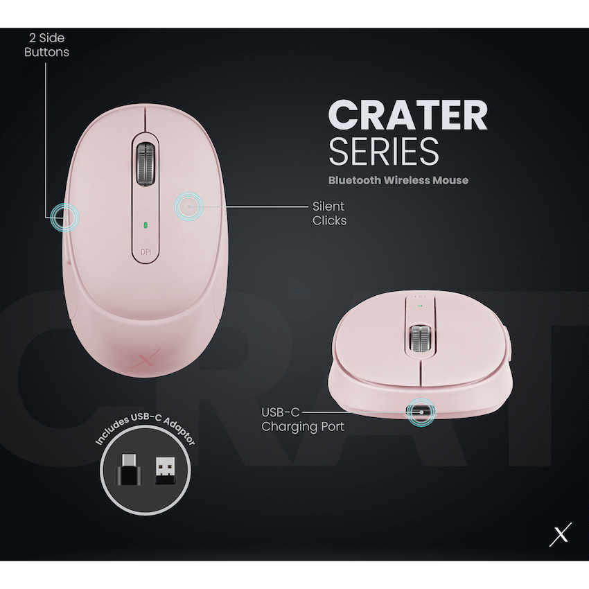 VolkanoX Crater Bluetooth Wireless Mouse - Rose - Rose - Computer Peripherals
