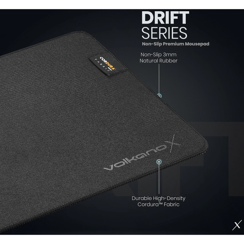 VolkanoX Drift Series Non-slip Premium Mousepad - Black - Computer Peripherals