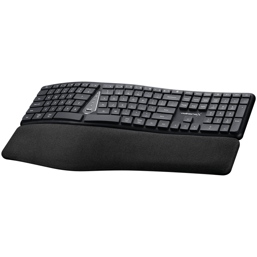VolkanoX Ergo Bluetooth Wireless Keyboard - Black - Computer Peripherals