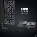 VolkanoX Ergo Bluetooth Wireless Keyboard - Black - Computer Peripherals