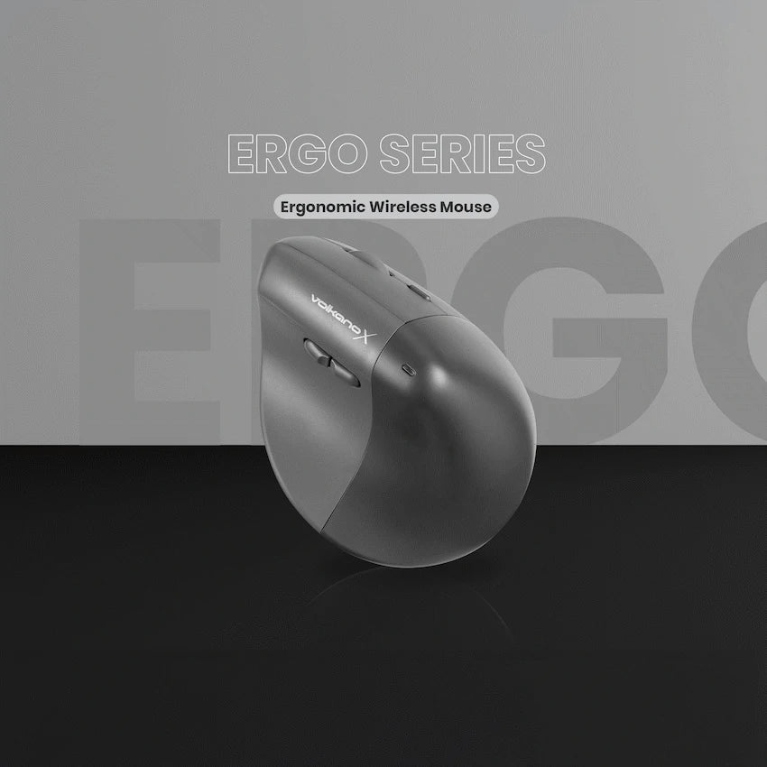 VolkanoX Ergo Bluetooth Wireless Mouse - Black - Computer Peripherals