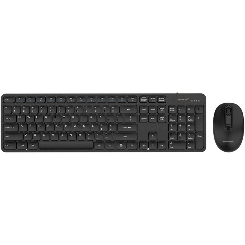 VolkanoX Garnet Bluetooth Wireless Keyboard and Mouse Combo - Black - Black - Computer Peripherals