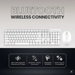 VolkanoX Garnet Bluetooth Wireless Keyboard and Mouse Combo - White - White - Computer Peripherals