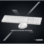 VolkanoX Garnet Bluetooth Wireless Keyboard and Mouse Combo - White - White - Computer Peripherals