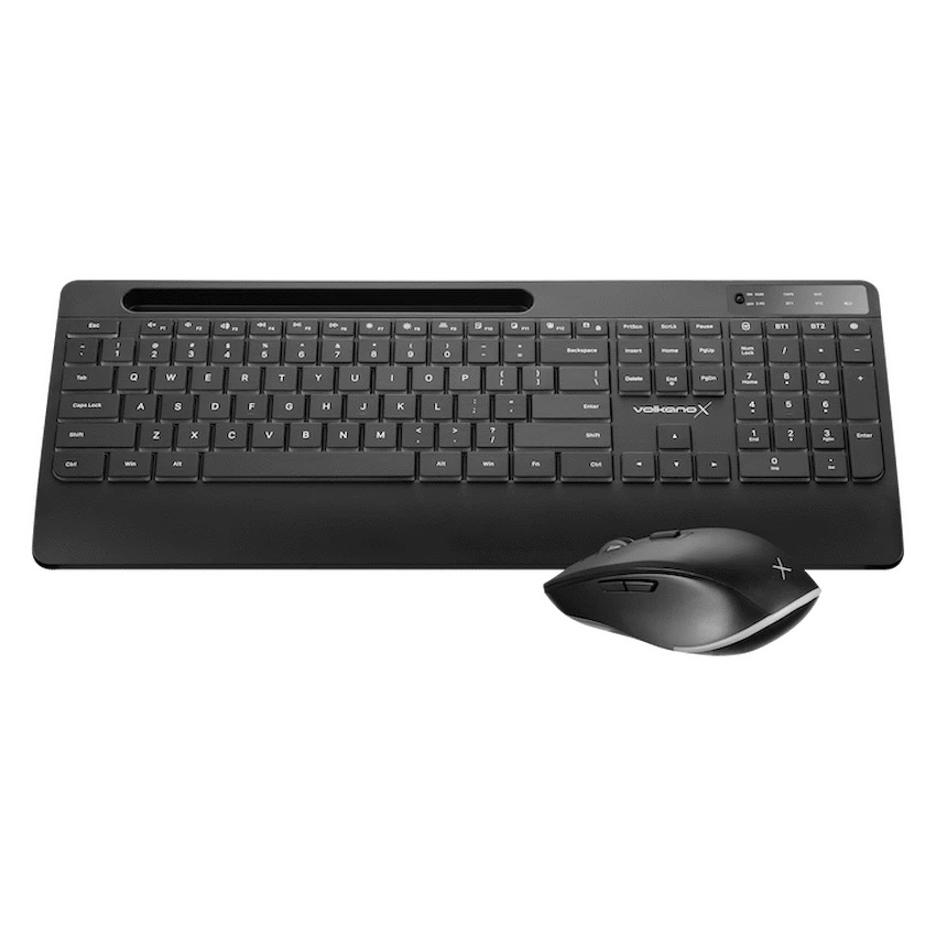 VolkanoX Gem Bluetooth Wireless Keyboard and Mouse - Black - Black - Computer Peripherals