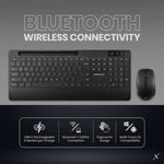 VolkanoX Gem Bluetooth Wireless Keyboard and Mouse - Black - Black - Computer Peripherals